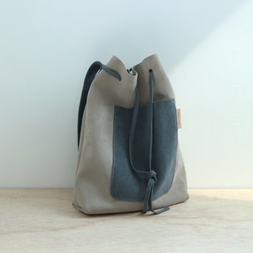 dano suede shoulder bag - gray